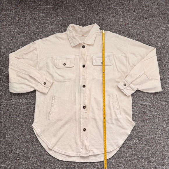 Free People Cream Cotton Thick Oversized Baggy Utility Jacket M - Picture 3 of 11